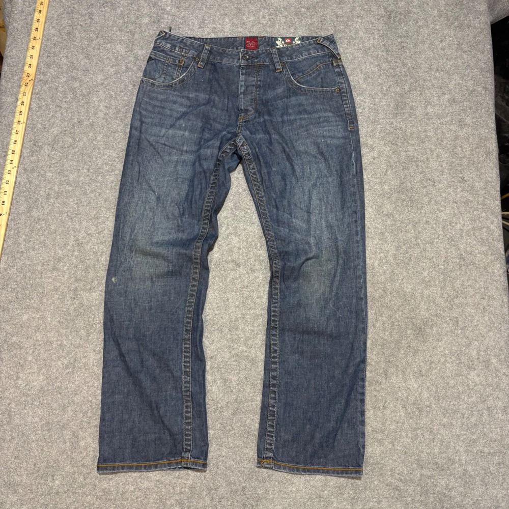 Quiksilver Reese Forbes Signature Jeans Men 34 Blue Denim Skate Relaxed Straight - Picture 6 of 7